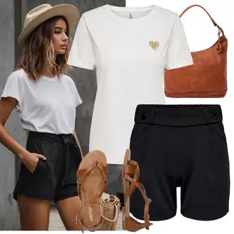 Outfit s Hnědá/Béžová Sandál S T Páskem/Vintage sandál/Páskový Sandál/Gladiátorská sandála/Římská sandála/Letní Bota About You "Každodenní vzhled"