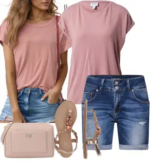 Outfit s Zlatý Letní Bota/Pletený Sandál/Sandál se třpytkami/Páskový Sandál/Sandál S T Páskem About You "Praktický vzhled"