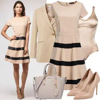 Outfity pro matriční úřad Nevěsta s Béžová/Khaki/Hnědá Business Bota/Pohodlná lodička/Elegantní Bota/Lodička Nízký Podpatek/Vintage Lodička Tamaris, Bílá/Krémová/Béžová/Růžová Krajkový Body yas petite "Letní večerní outfit"