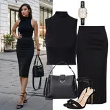 Crne pencil suknje Outfiti image