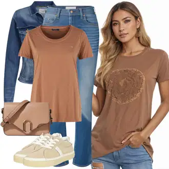 S zakovicama Outfit sa Svjetloplava/Krem/Plava Traper Jakna/Vintage Jakna/Kratka Traper Jakna Zadig & Voltaire "Ljetni izgled za svaki dan"Look: Motor, S zakovicama, Jahanje