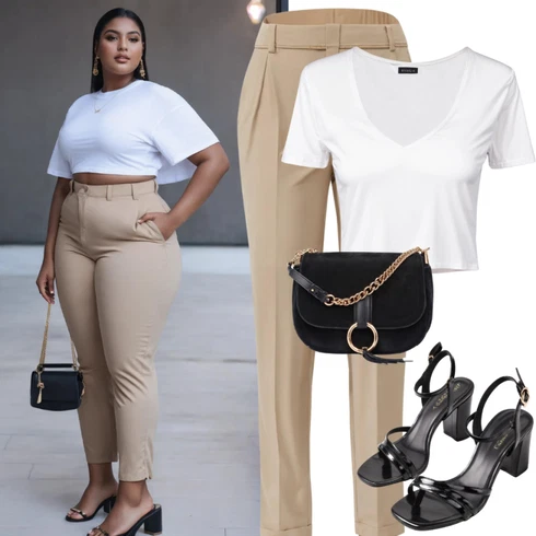Kombinace Béžová/Khaki/Hnědá Business Kalhoty/Obleková Kalhoty/Mušelínové kalhoty/Kalhoty s Vysokým Pasem/Kalhoty se Štěrbinou/Navlékací Kalhoty/Kalhoty s nášivkou uprostřed/Rovná Kalhoty Selected