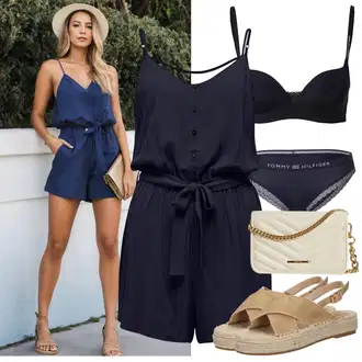 Sexy Outfit s Modrá/Tmavě modrá/Pastelové barvy Overall Hrací souprava/Letní Overall Only "Výrazný letní vzhled"Look: Rad, Emo, 20 léta, Babydoll, Egirl, Námořní, Příliš oblečený, Sexy