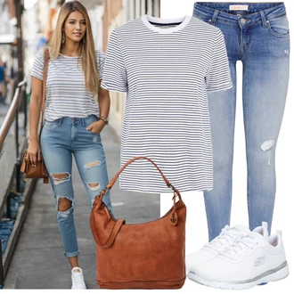 Flex Appeal 3.0 Outfit s Bílá/Šedá/Krémová Gymnastická bota/Tenisová bota/Bota na fitness/Tréninková bota/Běžecká bota/Golfová bota Skechers "Každodenní vzhled"