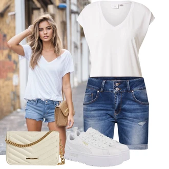 Zapínání na knoflíky Outfit s Růžová/Hnědá/Vícebarevný/Zelená Košile Bermuda/Pytlovitý Šortky/Džínový Šortky LTB "Skvělý vzhled pro volný čas"