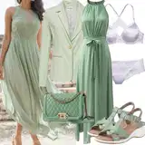 Outfity pro svatební hosty mátově zelené image