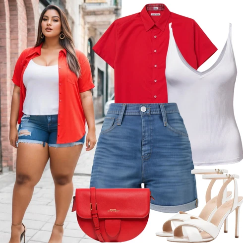 Kombinace Světle modrá/Tmavě modrá/Modrá/Hnědá Košile Džínový Šortky Pull&Bear