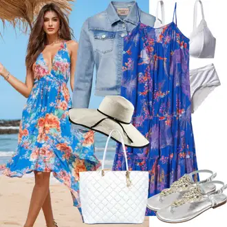 S zakovicama Outfit sa Svjetloplava/Krem/Plava Traper Jakna/Vintage Jakna/Kratka Traper Jakna Zadig & Voltaire "Odjevni predmet za ljeto"Look: Motor, S zakovicama, Jahanje