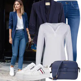 Outfit sa TamnoPlava/SvjetloPlava/Plava Dvoredni Sako/Boyfriend Sako/Kožna jakna za muškarce/Dugi Sako/Casual Sako Trendyol "Opušteni izgled odijela"