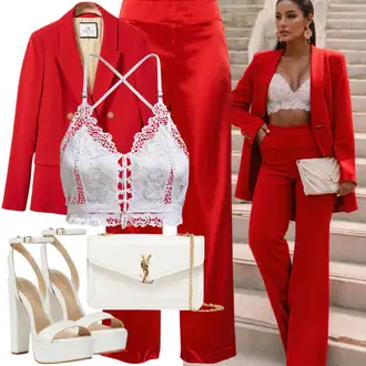 Kombinacije za operu Chic, Sportski sa Bijela Sandala na Petu/Natikača/Sandala s petom/Sandala s vratilom michael kors "Opušteni izgled vjenčanog gosta"Look: Rap, GoGo, Chic, Elegantan, Glamurozno, čudný, Trendi, Ekstravagantno, Prekrasan