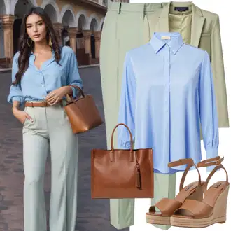 Ležerno Outfit sa Svjetlozelena/Zeleno Odijelo Oversize Sako/Kožna Jakna za Muškarce/Boyfriend Sako/Kožna jakna za muškarce/Kratki Sako Noisy may "Opušteni ljetni stil"Look: Pametno ležerno, Chic, Egirl, Šik, Transparentan, Ležerno, klasický