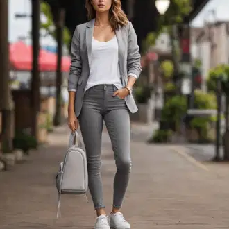 Outfit sa Tamnosmeđa/Crna/Siva/Smeđa Kožna jakna za muškarce/Elegantni Sako/Pleteni Sako/Poslovno Odijelo/Odeća Za Slobodno Vrijeme/Sakoi za Bluzu/Casual Sako/Znojni Sako VERO MODA "Opušteni odjevni predmet za razgovor za posao"
