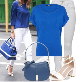 Vysoké Podpatky Outfit s Bílá/Krémová/Červená/Hnědá Sandály Sandál s podpatkem/Sandál Na Širokém Podpatku About You "Skvělý vzhled pro volný čas"