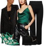 Črna Pajkice Najlon outfiti za dame image