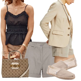 outfit mit Bež/Rjava/Khaki Women's Cloth shoes/Espadrila/Mula espadrila TOMS "poletna obleka"