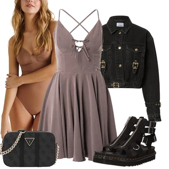 Brez zadnjega dela outfit mit Bež/Roza/Škrlatna Telesu Bodi brez spodnjic/Body s spodnjimi žicami/Oblikovalni bodi guido maria kretschmer women "poletna obleka"