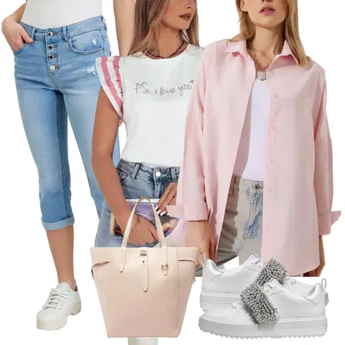 Roza Majice kombinirajte z Odrezane Kavbojke/Capri Kavbojke/Culotte Kavbojke orsay, Roza/Rdeča/Zelena/Bela/Škrlatna Kratki topi/Majica za mišice/Kratke Majice/Majica Vrhovi/Grafične Majice/Lepe Majice/Majice s potiskom dstreet, happiness İstanbul, Velike torbe/Poslovne torbe/Vrečka za prenašanje/Torbe za čez ramo/Torbe za Macbook/Pisarniške torbe/Nakupovalne torbe/Nakupovalka Furla, Bela/Siva/Srebrna Usnjene Superge/Superge Nizke/Superge brez vezalk/Teddy superge/Zimske superge michael kors