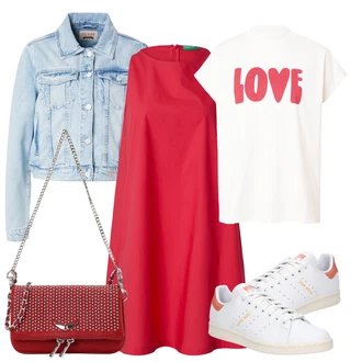 outfit mit Bela/Oranžna/Krem Poletne superge/Superge Nizka/Usnjene superge/Vintage superga/Ozka superga Adidas Originals "poletni videz"