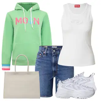 outfit mit Modra/Temno modra Denim kratke hlače/Bermuda/Kratke hlače z visokim pasom levi's ® "poletna obleka"