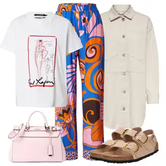 outfit mit Bež Sandala Udobna/Sandala z zapiranjem na ježka/Ribiška sandala/Rimski sandal/Čevelj s trakom/Poletni Čevelj/Dianette Sandali/Pohodni Sandali Birkenstock "poletna obleka"