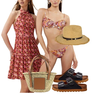 outfit mit Rdeča Obleka s halterji/Obleka s potiskom/Obleka z visokim ovratnikom/Bombažna Obleka/Poletna Obleka Trendyol "poletna Obleka"