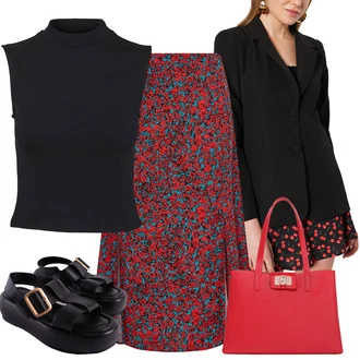 outfit mit Črna/Temno modra Majica z ovratnikom/Moški čevlji/Kratki top/Odrezana majica brez rokavov/Majica za mišice/Grafična majica/Pleteni vrh/Majica brez rokavov VERO MODA "poletna obleka"