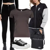 Vinsko rdeča Kavbojke Visokega Pasu outfiti za dame image