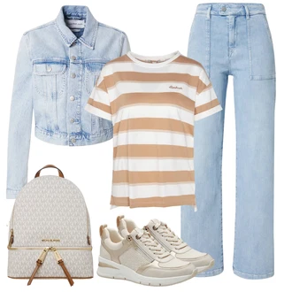Eleganten outfit mit Bež/Khaki/Rjava Teddy Superga/Women's Casual shoes/Usnjene superge/Superge Nizka/Ozka Superga/Superge Z Bočno Zadrgo/Poletne superge Tamaris "poletna obleka"Look: Eleganten, Modernen, Zunaj, Pametno priložnostno, Športno, Unisex