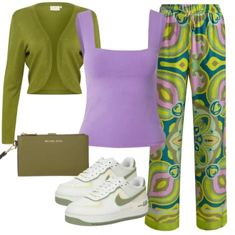 outfit mit Zelena/Rumena/Svetlo Zelena Superga Usnjene superge/Superge Nizka/Plato-Sneaker/Vintage Superga Nike Sportswear "Poletni outfit"