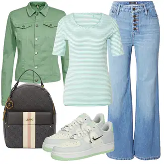 90. leta, Stil outfit mit Svetlo modra/Modra Kavbojke Visokega Pasu/Kavbojke z Razporkom/Moška majica/Šiškata Kavbojka/Culotte Kavbojke/Vintage kavbojke/Široke Kavbojke Polo Ralph Lauren "Poletni outfit"Look: Stil, 90. leta, Hippie, Western, Stari denar, 70. leta