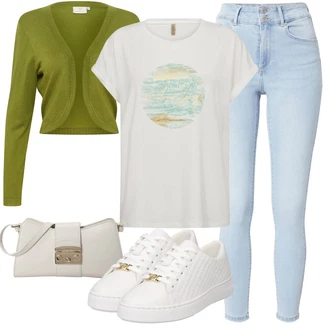 90. leta outfit mit Svetlo modra Usnjena Jakna/Ženske 7/8 Kavbojke/Gležnarji/Capri Kavbojke/Odrezane Kavbojke/Kavbojke Visokega Pasu/Kavbojke z Razporkom/Push up Kavbojke/Kavbojke na Poteg/Usnjene Čevlje/Zimska jakna VERO MODA "Poletni outfit"Look: Stil, 90. leta, Kul, Lepo, Stari denar, Univerzitetni