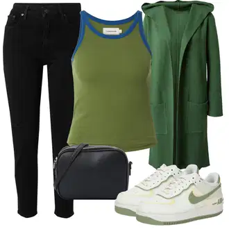 outfit mit Temno zelena/Zelena Trachten Jopica/Kardigan iz kašmirja/Pončo & Kimono Domača obleka/Podložen pleteni jopič/Dolge jopice/Zimski kardigan/Volnena jopica Zwillingsherz "Poletni outfit"