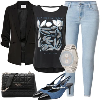 outfit mit Svetlo modra/Modra/Siva/Srebrna Verižna ura/Zapestna ura Lacoste "Poletni outfit"