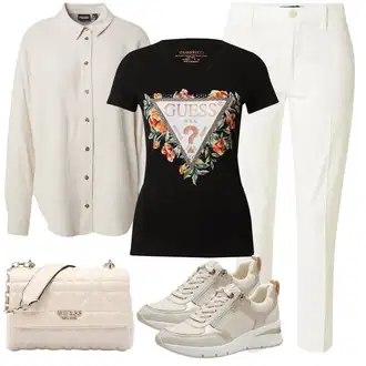 outfit mit Bež/Khaki/Rjava Ozka Superga/Teddy Superga/Women's Casual shoes/Usnjene superge/Poletne superge/Superge Z Bočno Zadrgo/Superge Nizka Tamaris "Poletni outfit"
