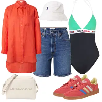 outfit mit Modra/Temno Modra Majica Denim Kratke hlače/Bermuda/Kratke hlače z visokim pasom levi's ® "Poletni outfit"