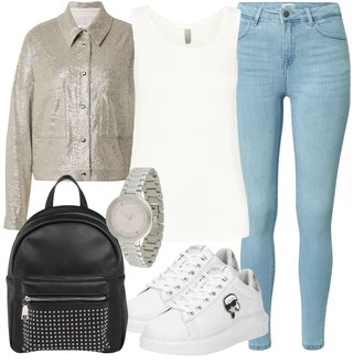 Poletne Outfiti mit Svetlo modra Jeans Pajkice/Jeggings/Skinny Hlače Only "Poletni Outfit"