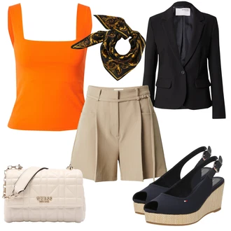 outfit mit Črna Blazer za Prosti Čas/Blejzer Jakna/Boyfriend Blejzer/Usnjena jakna za moške/Eleganten Blazer/Kratek Blejzer/Usnjen Moški Jopič/Usnjena Jakna SELECTED FEMME "Poletni outfit"