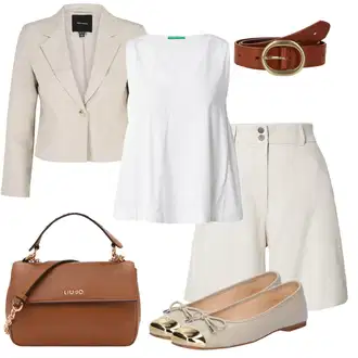 outfit mit Bež/Rjava/Khaki Obleka Vero Moda Petite "Poletni outfit"