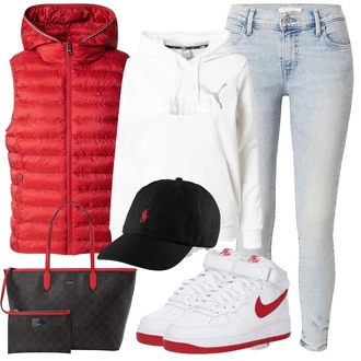 outfit mit Črna/Rdeča Pokrivalo/Snapback kapa Polo Ralph Lauren "Poletni outfit"