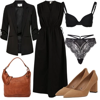 outfit mit Črna/Bela Balconette nedrček/Korzet/BH v bustier-rezu/Modrček minimizer/Podloženi modrček/Push-Up nedrček/Trikotni modrček/Nedrček z oporo/Nedrček z oporo/Nedrček brez spodnjic Skiny "Poletni outfit"