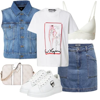 outfit mit Bela/Krem/Bež Relief modrček/Trikotni modrček/Mehki Bh/Nedrček za doječe mamice/Nedrček z oporo/Balconette nedrček/Modrček minimizer/Korzet/Nedrček brez spodnjic Skiny "Poletni outfit"