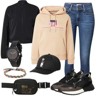 Kamuflaža outfit mit Siva/Črna/Bež Gorniški čevelj/Tekaški copat/Pristopni čevelj/Cam čevelj/Gimnastični čevelj MICHAEL Michael Kors "Poletni outfit"