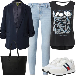 outfit mit Krem/Bela Čevlj Usnjene superge/Superge Nizka/Ozka superga/Poletne superge/Vintage superga Tommy Jeans "Poletni outfit"