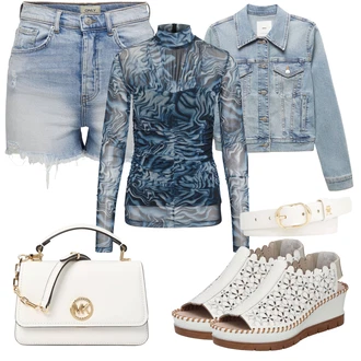 outfit mit Krem/Bež/Bela Sproščeni pas/Ženski Pas brez Zaponke/Pas z Žepom/Klasični pasovi/Usnjeni pas Tommy Hilfiger "Poletni outfit"