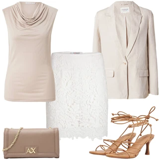 outfit mit Krem/Rjava/Bela/Rdeča Kratke hlače velike velikosti/Krilo/Obleka velike velikosti morgan "Poletni outfit"