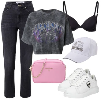 Visok pas outfit mit Temno modra/Modra Kavbojke Visokega Pasu/Kavbojke z Razporkom/Ženske 7/8 Kavbojke/Športni čevlji/Odrezane Kavbojke/Girlfriend Kavbojke/Mom Jean/Regular Fit Kavbojke/Ozke Kavbojke/Ravne Kavbojke/Usnjene Čevlje/Zožene Kavbojke/Termodžinsi/Zimska jakna Won Hundred "Poletni outfit"