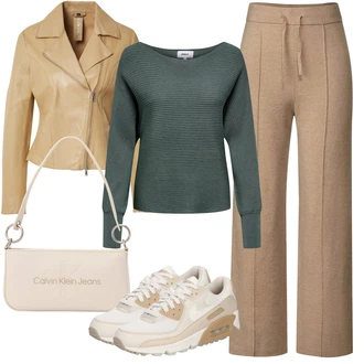 outfit mit Bež/Khaki Športni copat Kopačka/Tekaški copat/Teniški copat Nike Sportswear "Poletni outfit"