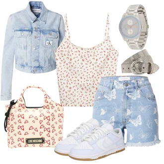 Steampunk outfit mit Svetlo modra/Modra/Siva/Srebrna Verižna ura/Zapestna ura Lacoste "Poletni outfit"Look: Klasična, Kul, Kovinski, Lepo, Retro, Športno, Steampunk, Unisex, Zunaj, 80. leta