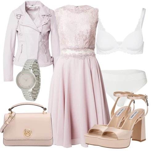 Roza Obleke Poroka kombinirajte z Bela/Krem/Bež Balconette nedrčki/Korzet/Modrček minimizer/Mehki Bhs/Prozorni nedrčki/Prosojni modrčki Push-up/Nedrčki z oporo TRIUMPH, Freaky Nation, Hlačke z visokim pasom ESPRIT, Roza/Škrlatna Obleke za Družice/Obleke za Birmo/Maturantske Obleke/Obleke matične urada gost/Poročne Obleke do kolen Mascara, Roza/Bež/Rjava Sandali s platformo Steve Madden, Roza/Rjava/Bež Torbe za čez ramo/Vrečka za prenašanje/Billfolds/Mini torbice/Satchel torbe MICHAEL Michael Kors, Roza Zapestne ure/Verižna ura BossLook: Bar, Odra, 18. rojstni dan, 60. rojstni dan, Dekliščina, Posebni dogodki, Poroka, 50. rojstni dan, Plesna, Gala, Rojstni dan, Silvestrovo, 30. rojstni dan