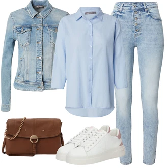 outfit mit Bela/Roza/Krem Superga Usnjene superge/Superge Nizka/Plato-Sneaker/Ozka Superga/Poletne superge Guess "Poletni outfit"